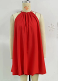 Red Halterneck Short Bud Dress