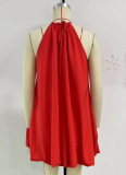 Red Halterneck Short Bud Dress