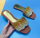 Gradient Water Diamond Fashion Large Size Women's Flat Slippers