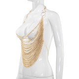 Personalized Metal Chain Halter Neck Backless Hollow Vest