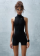Stylish Sleeveless Half-Turtle Collar Hidden Zipper Sports Jumpsuit
