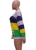 Casual Color-Block Sequined Sweater