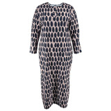 High-end Lapel Long Sleeves Long Slit Plus Size Dress Source