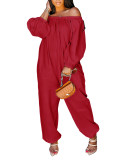 Autumn and Winter Casual Linen Long-sleeved Trousers Jumpsuit
