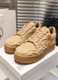 Panda Genuine Leather Casual Thick-Soled White Shoes