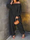Autumn and Winter Casual Linen Long-sleeved Trousers Jumpsuit