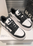 Panda Genuine Leather Casual Thick-Soled White Shoes