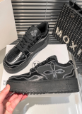 Panda Genuine Leather Casual Thick-Soled White Shoes