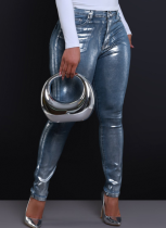 Silver Skinny Stretch Jeans