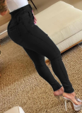 High Waist Stretch Ripped Jeans