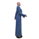 Casual Wide Leg Pants Denim Suit