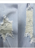 High Waist Stretch Ripped Jeans