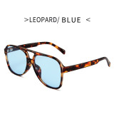 New Fashion Retro Double-Beam Sunglasses Personality Large Frame Net Celebrity Sunglasses