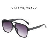 New Fashion Retro Double-Beam Sunglasses Personality Large Frame Net Celebrity Sunglasses