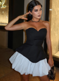 Sexy Bust-wrapped Sleeveless Backless Casual Patchwork Dress