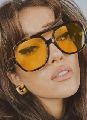 New Fashion Retro Double-Beam Sunglasses Personality Large Frame Net Celebrity Sunglasses