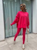 Casual Tight Trousers and Loose Sweatshirt Two-piece Set