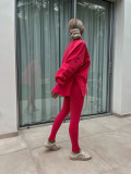 Casual Tight Trousers and Loose Sweatshirt Two-piece Set