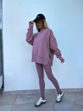 Casual Tight Trousers and Loose Sweatshirt Two-piece Set