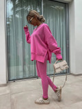 Casual Tight Trousers and Loose Sweatshirt Two-piece Set