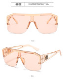 New Lion Head One-Piece Sunglasses Large Frame Sunglasses Women's Hollow Glasses