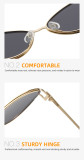 Hip-Hop Personality Sunglasses Hollow Frame Sunglasses Trendy Cat-Eye Metal Full Frame Glasses