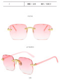 Fashion Trend Trimmed Frameless Sunglasses Women Street Fashion Show Sunglasses