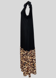 Elegant And Stylish Loose Leopard Print Ruffle Dress