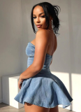 Sleeveless Fashion Temperament Denim Sexy Hot Girl Dress