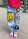 Light Blue Women's Ripped Street Skateboard Jeans