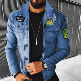 Faux Lambswool Style Thickened Denim Jacket Men's Winter New Jacket