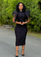 Fashionable Patchwork Lotus Leaf Sleeve Dress