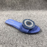 Fashion Rhinestone Suede Flat Slippers