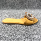 Fashion Rhinestone Suede Flat Slippers