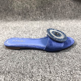 Fashion Rhinestone Suede Flat Slippers