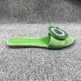 Fashion Rhinestone Suede Flat Slippers