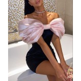 Sexy Backless One-shoulder Bow Hip-hugging Dress