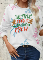 Fashionable Casual White Style Digital Print Sweatshirt