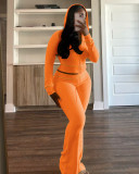 Stylish and Elegant Waffle Hooded Two-piece Set