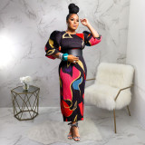 Fashion Women's Issey Miyake Lantern Sleeve Pleated Dress