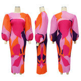 Fashion Women's Issey Miyake Lantern Sleeve Pleated Dress