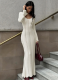 Fashionable U-neck Slim-fitting Woolen Dress