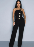 Bandeau Irregular Design Loose Wide Leg Jumpsuit