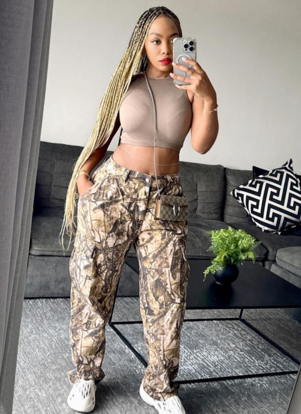 New Autumn Branch Print Loose Straight Casual Overalls