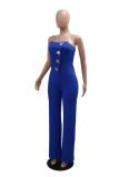Bandeau Irregular Design Loose Wide Leg Jumpsuit
