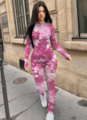 Stylish Printed High Waisted Butt Lifting Sports Jumpsuit