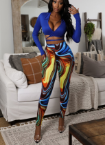 Fashionable and Sexy Printed Two-piece Set