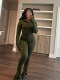 Sexy Tight Long-sleeved Micro-flared Two-piece Set