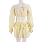 Sexy Navel-baring Three-dimensional Decorative Miniskirt Suit