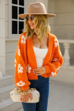 Short Knitted Sweater Floral Cardigan Sweater